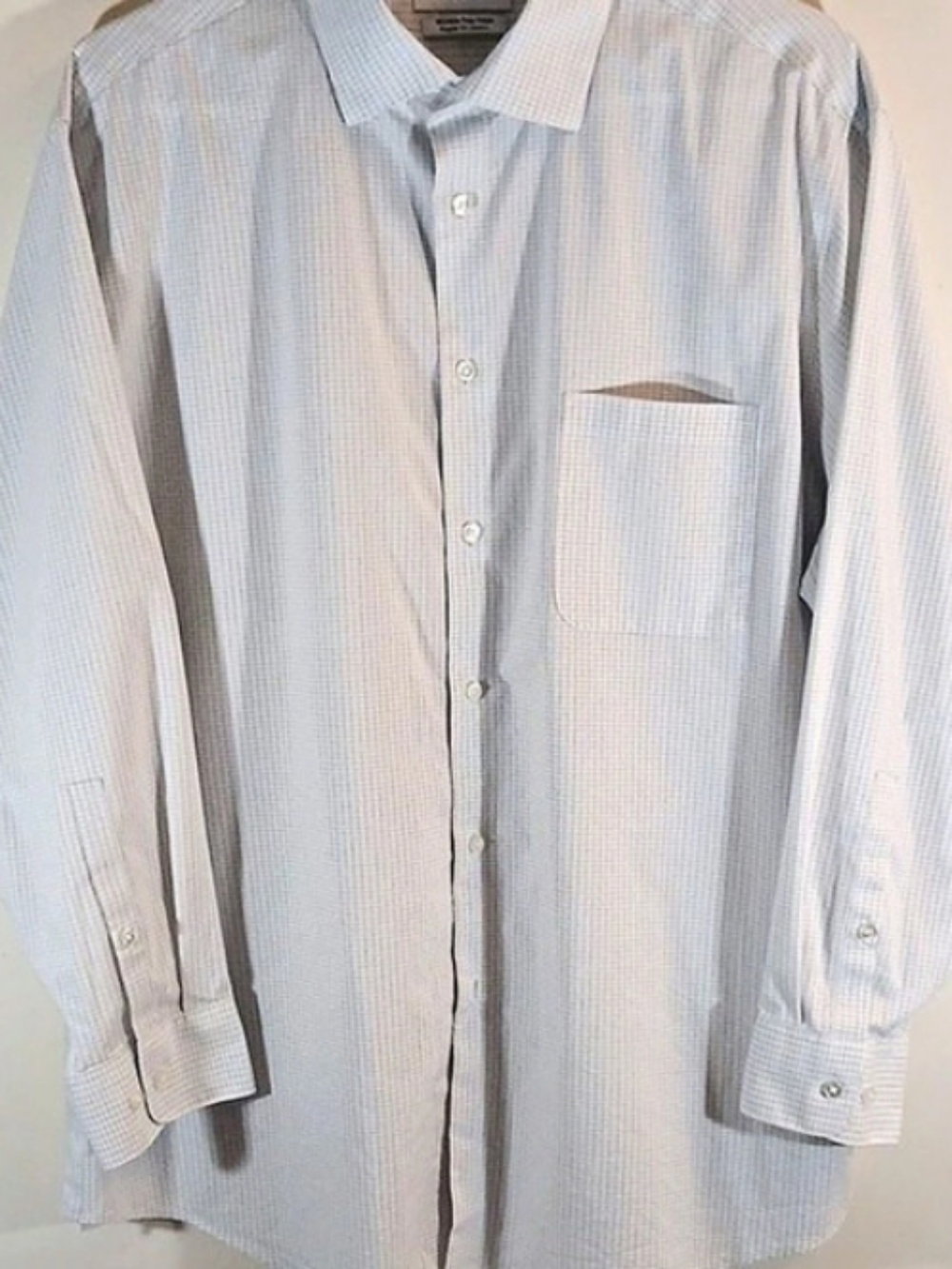 Calvin Klein Wrinkle Free Fresh Regular Fit Stretch Dress Shirt Checkered Shirt
